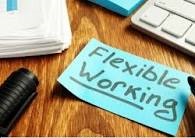 a post-it note with flexible working written on it
